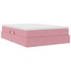 vidaXL Aufbewahrungsbett mit Matratze Rosa 140 x 200 cm Samt