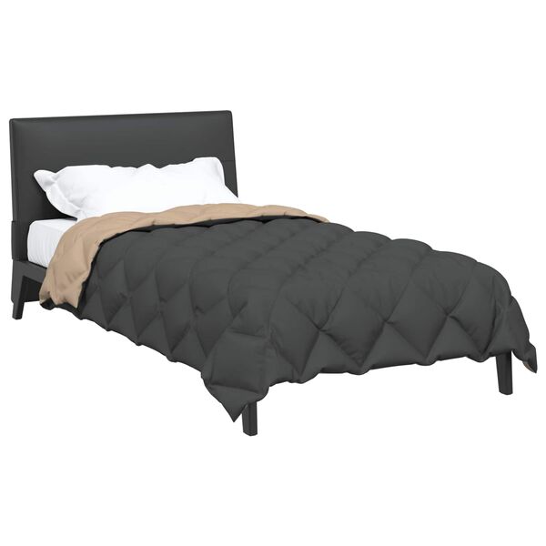 vidaXL Winterbettdecke Anthrazit und Taupe 220 x 140 cm Mikrofaser