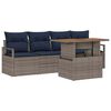 vidaXL Garten-Sofa-Set 5 stk. 4-Sitzanzahl Grau und Marineblau