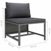 vidaXL 12-tlg. Garten-Lounge-Set mit Kissen Poly Rattan Grau