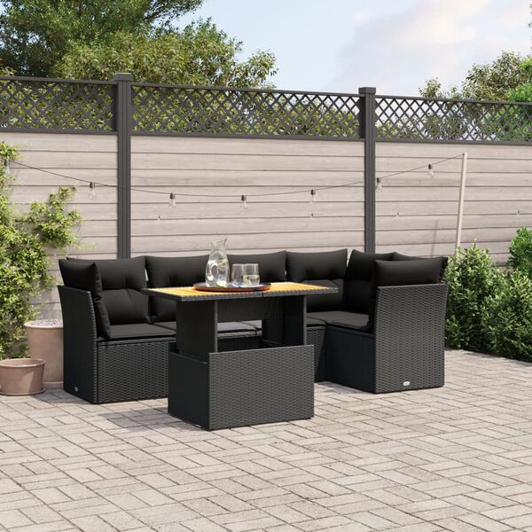 vidaXL 5-tlg. Garten-Sofagarnitur mit Kissen Grau Poly Rattan