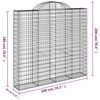 vidaXL Gabionen mit Hochbogen 3 Stk. 200x30x180/200cm Verzinktes Eisen