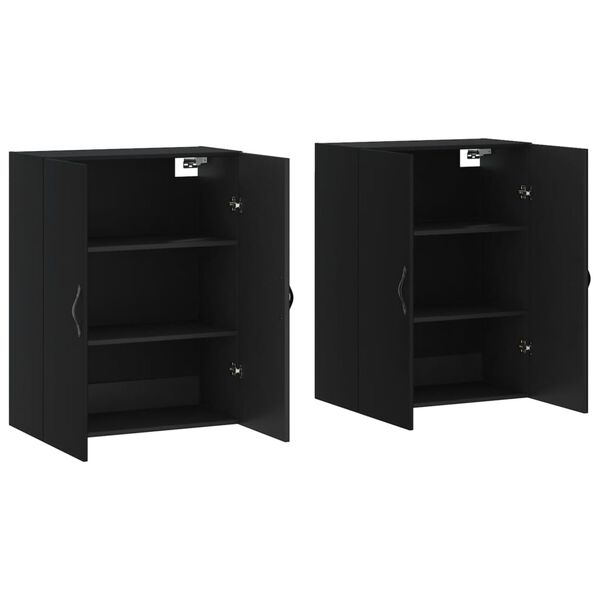 vidaXL Wandschr&auml;nke 2 Stk. Schwarz Holzwerkstoff