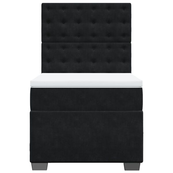 vidaXL Boxspringbett mit Matratze Schwarz 90x190 cm Samt