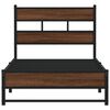 vidaXL Metallbett ohne Matratze Eichen-Optik 90x200 cm