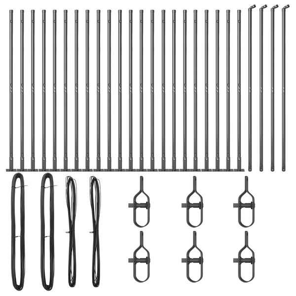 vidaXL Zaunpfosten Sonstiges 26 pcs Grau 3,2 x 3,2 x 88,5 cm Stahl