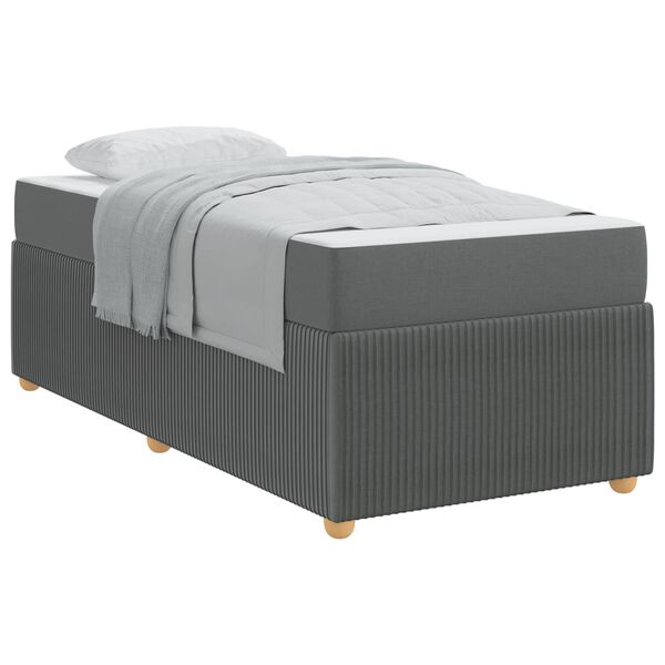 vidaXL Bettrahmen mit Matratze Dunkelgrau 100 x 200 cm Stoff