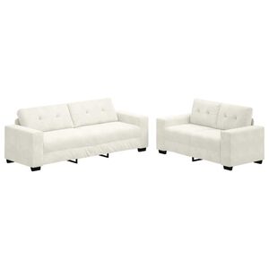 vidaXL Sofa 2 pcs Creme 221 x 80 x 80 cm Stoff