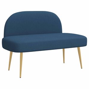 vidaXL Gepolsterte Bank mit R&uuml;ckenlehne Blau 110 x 60 x 76 cm