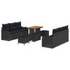 vidaXL Garten-Sofa-Set mit Kissen mit Speicher 9 pcs Schwarz