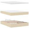 vidaXL Ottoman-Bett mit Matratze Creme 140x200 cm Stoff