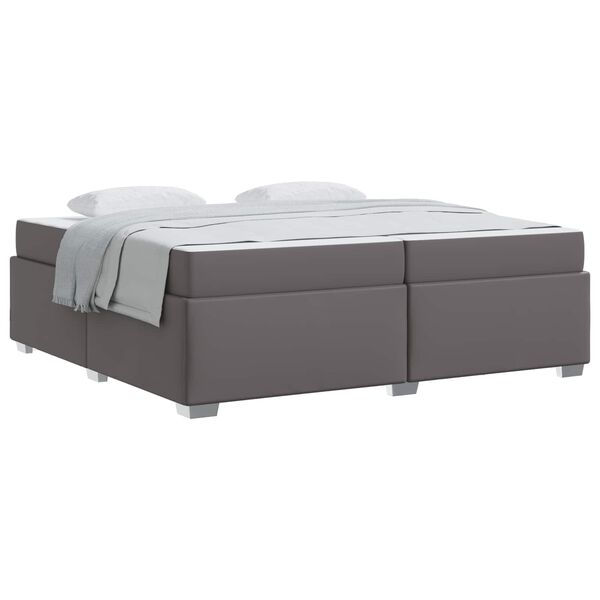 vidaXL Bettrahmen mit Matratze Grau 200 x 200 cm Stoff