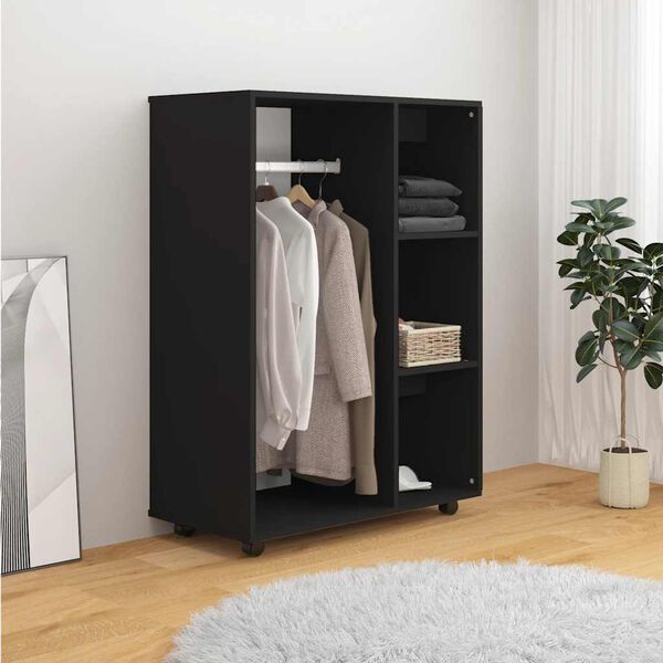 vidaXL Kleiderschrank Schwarz 80x40x110 cm Holzwerkstoff