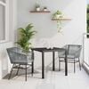 vidaXL Garten Essgruppe 3 pcs Grau Pulverbeschichteter Stahl