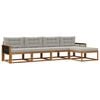 vidaXL Outdoor-Sofagarnitur 5 Stk. Natur und Hellgrau