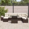 vidaXL Garten-Sofa-Set mit Speicher 8 pcs Braun Poly Rattan