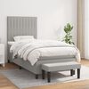 vidaXL Boxspringbett mit Matratze Hellgrau 90x200 cm Stoff