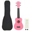vidaXL Sopran-Ukulele-Set mit Tasche f&uuml;r Kinder Rosa 23"