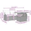 vidaXL Gartensofa-set mit Kissen 5 pcs Grau Poly-Rattan
