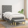 vidaXL Boxspringbett mit Matratze Dunkelgrau 80x200 cm Stoff