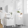 vidaXL Badezimmerm&ouml;bel-Set mit Regal 3 pcs Wei&szlig; Sperrholz und Metall