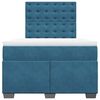 vidaXL Boxspringbett mit Matratze Blau 120x190 cm Samt