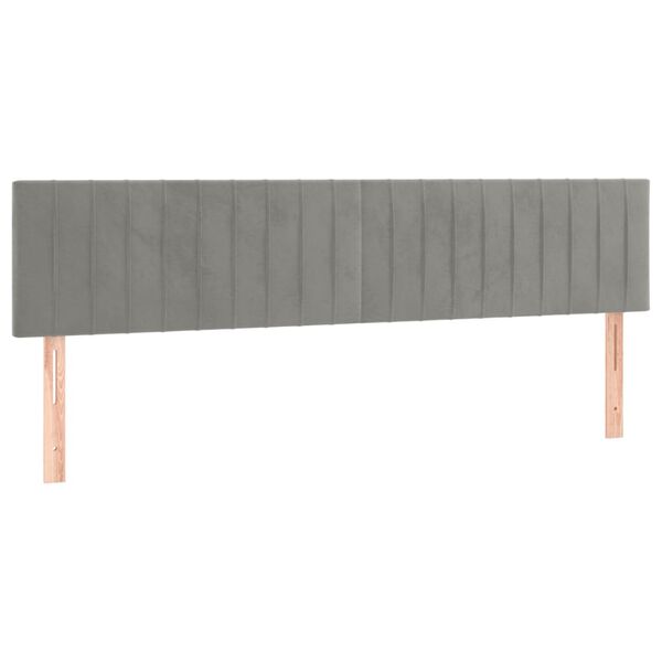 vidaXL Kopfteile 2 Stk. Hellgrau 90x5x78/88 cm Samt