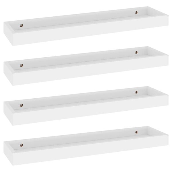 vidaXL Loggia Wandregale 4 Stk. Wei&szlig; 60x15x4 cm MDF