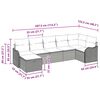 vidaXL Sofa Set mit Kissen mit Speicher Braun und Creme Poly-Rattan