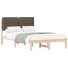 vidaXL Bettgestell mit gepolstertem Kopfteil Taupe 120 x 190 cm
