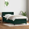 vidaXL Boxspringbett mit Matratze Dunkelgr&uuml;n 90x210 cm Samt