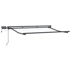 vidaXL Manueller Markisenrahmen mit LEDs Anthrazit 2,5 x 2 m Aluminium