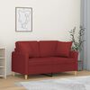 vidaXL 2-Sitzer-Sofa mit Kissen Weinrot 120 cm Stoff