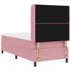 vidaXL LED Boxspringbett mit Matratze Rosa 90 x 190 cm Samt