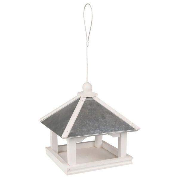 FLAMINGO Vogel-Futterhaus Thindra Holz Wei&szlig; und Grau