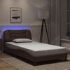 vidaXL Bettgestell mit LED ohne Matratze "Hvar" Braun 100x200 cm
