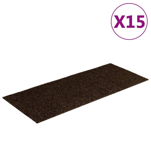 vidaXL Stufenmatten Selbstklebend 15 Stk. 60x25 cm Braun Rechteckig