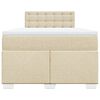 vidaXL Boxspringbett mit Matratze Creme 120x200 cm Stoff