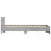 vidaXL Bettgestell mit Kopfteil LED-Beleuchtung Grau Sonoma 140x190 cm