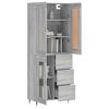 vidaXL Highboard Grau Sonoma 69,5x34x180 cm Holzwerkstoff
