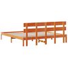 vidaXL Bettgestell mit Kopfteil Braun 200 x 200 cm Massivholz Kiefer