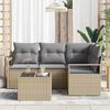vidaXL Sofa Set 5 pcs Beige Poly-Rattan