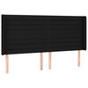 vidaXL LED Kopfteil Schwarz 203x16x118/128 cm Stoff