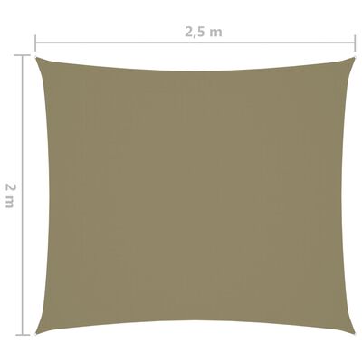 vidaXL Sonnensegel Oxford-Gewebe Rechteckig 2x2,5 m Beige