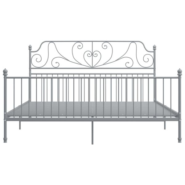 vidaXL Bettgestell Grau Metall 180x200 cm