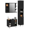 vidaXL Badezimmerm&ouml;bel-Set mit Regal 3 pcs Schwarz 30 x 30 x 179,5 cm