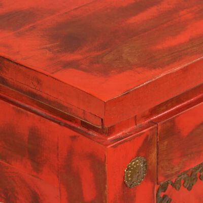 vidaXL Aufbewahrungstruhe Mangoholz Massiv 101 x 39 x 42 cm Rot
