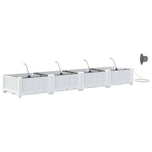 vidaXL Garten-Pflanzgef&auml;&szlig; 4 pcs Wei&szlig; Stahl