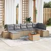 vidaXL Garten-Sofa-Set mit Kissen 8 pcs Beige und Hellgrau Poly Rattan