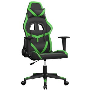 vidaXL Gaming-Stuhl mit Massagefunktion Schwarz und Gr&uuml;n Kunstleder